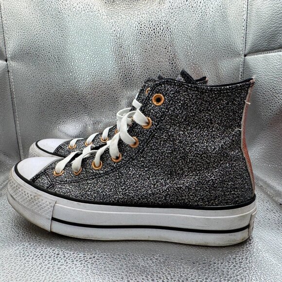 Size 8.5 Converse Chuck Taylor All Star Platform Metallic High Sneakers A01301C‎ - Picture 7 of 11